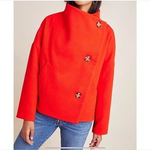 Anthropologie | Sascha Asymmetrical Coat, Red - Size M